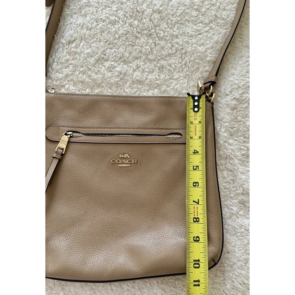 Coach Mae Beige Pebble Leather File Crossbody Shoulder Bag Med 34823 - New $328